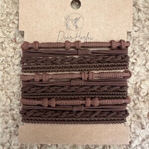 Brown Hair Ties Set